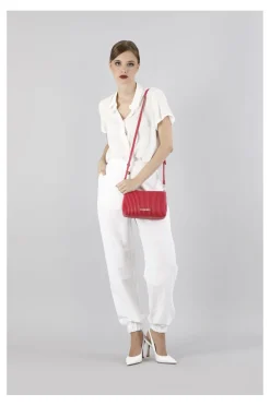 pochette con plissé fuxia