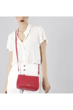pochette con plissé fuxia