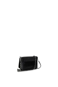 pochette in rete con strass nero