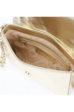 pochette in rete con strass platino