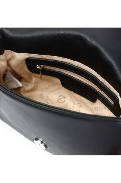 pochette ricoperta di strass bicolor nero