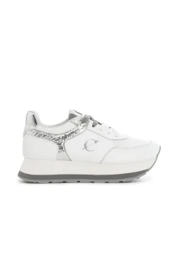 running da donna con riporti laminati bianco