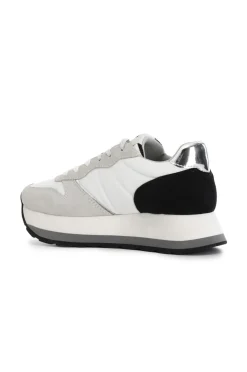 running da donna in pelle scamosciata e tessuto multi zebrato