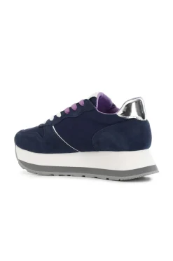 running da donna in pelle scamosciata blu