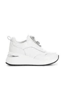running slip-on con accessorio gioiello bianco