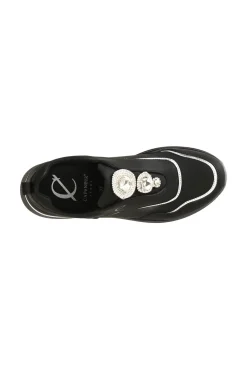 running slip-on con accessorio gioiello nero