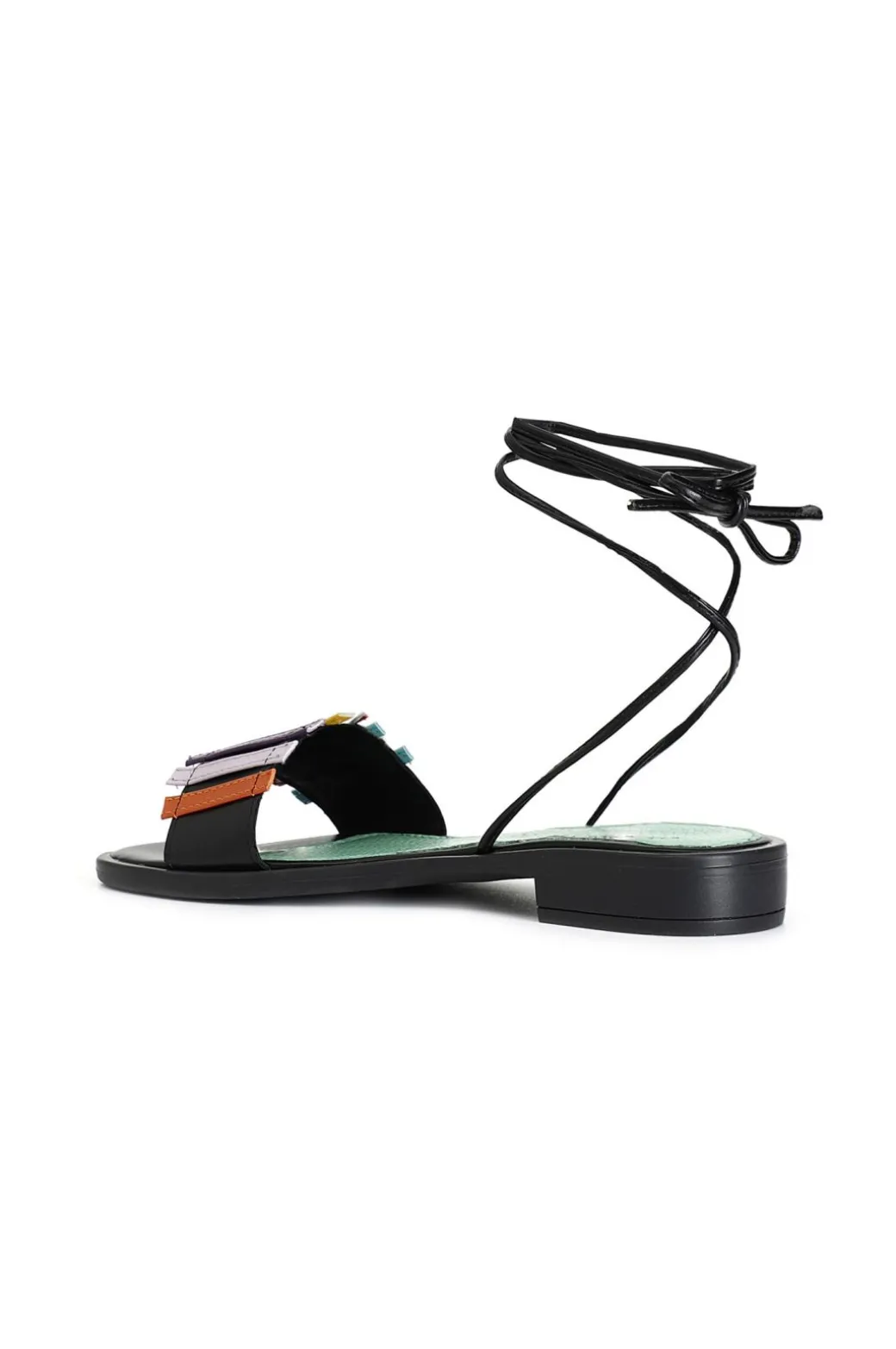 sandali alla schiava con tomaia multi listini multicolor