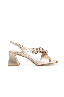sandali asimmetrici in pelle laminata pesca