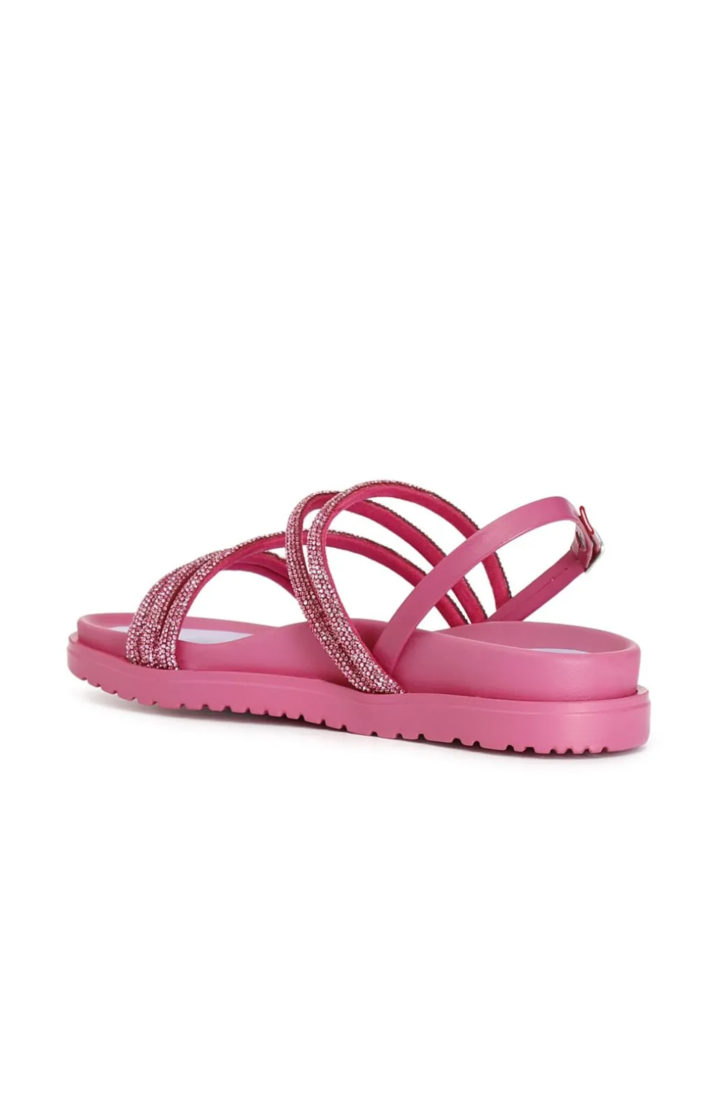 sandali fasce con strass fuxia