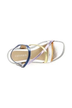 sandali fasce gilda in laminato sintetico multicolor