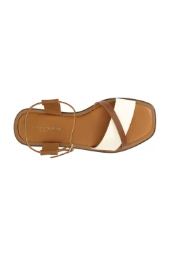 sandali fascia in pelle multicolor multi panna