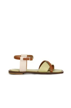 sandali fascia in pelle multicolor multi cedro