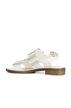 sandali frate con tomaia multi listini bianco/oro