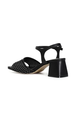 sandali gilda con retina strass nero