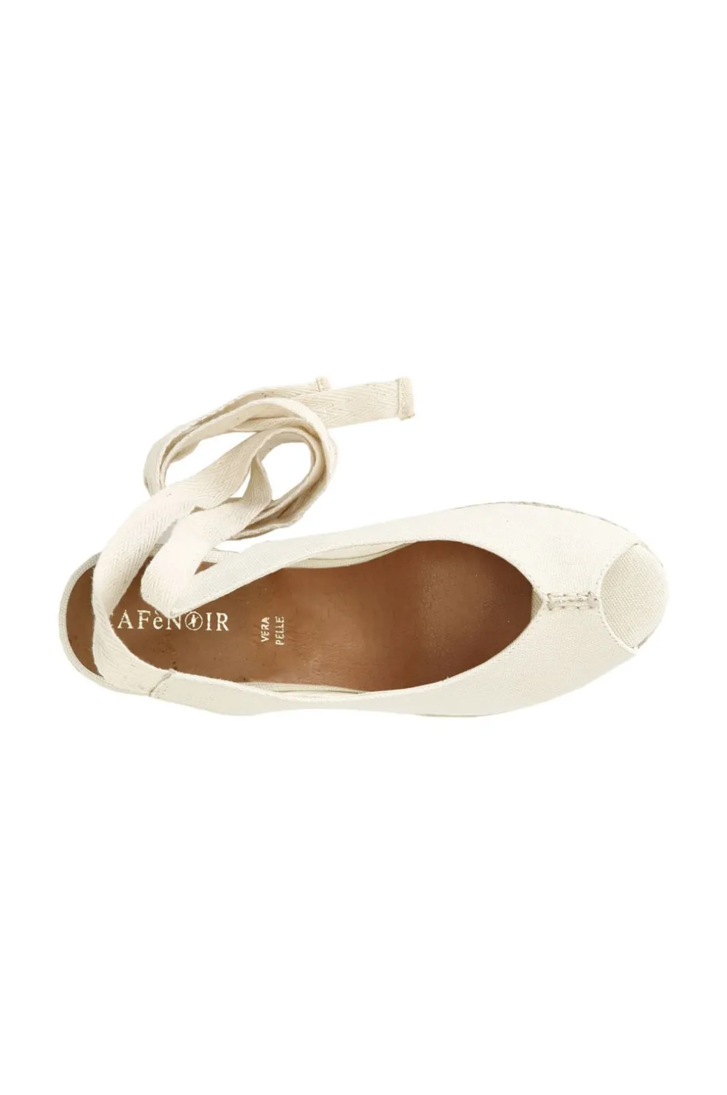 sandali in canvas su zeppa in corda beige