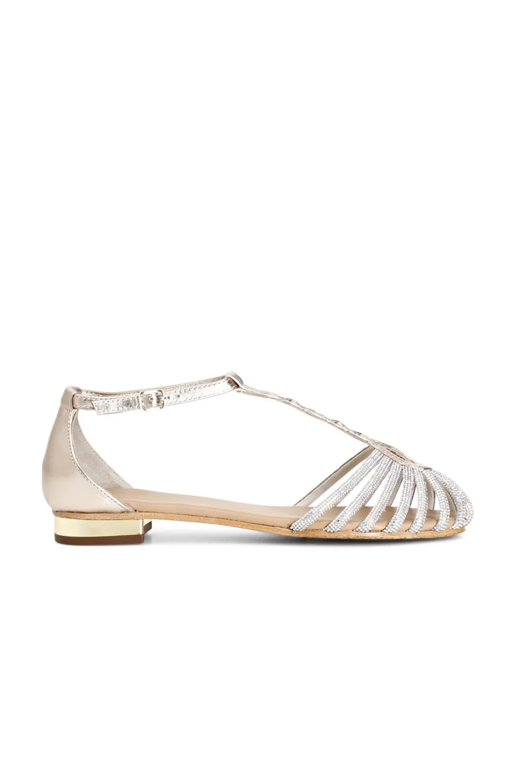 sandali in pelle con mignon strass platino