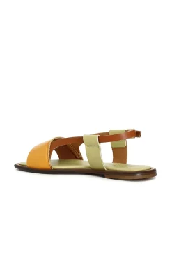 sandali in pelle multicolor multi arancio