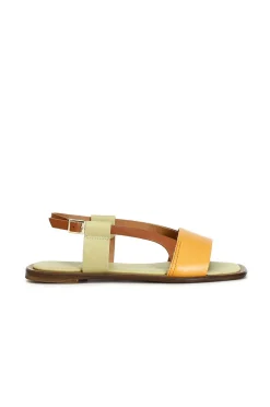 sandali in pelle multicolor multi arancio