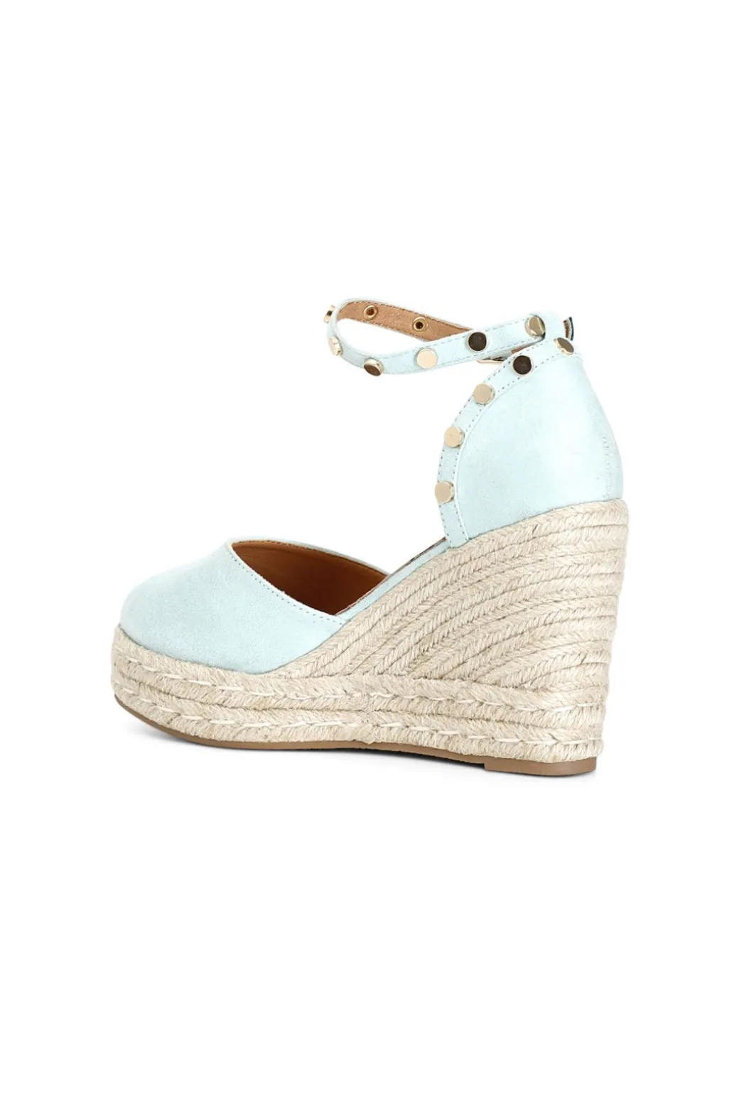 sandali in tessuto e zeppa in corda acqua marina