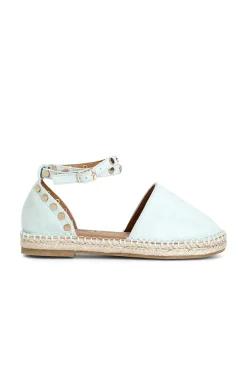 sandali in tessuto su fondo corda acqua marina