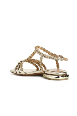 sandalo a "t" con strass platino