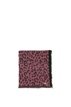 sciarpa animalier con lurex animalier fuxia