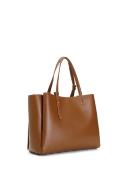 shopping con accessorio chiusura sul manico cuoio