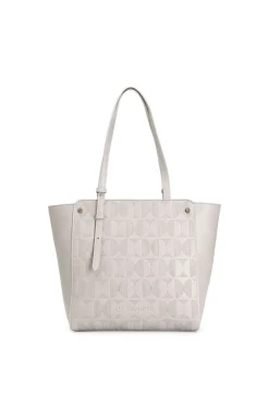 shopping con logo embossed taupe