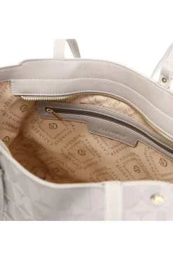 shopping con logo embossed taupe