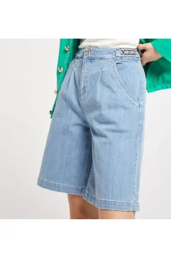 shorts di jeans regular in tela comfort sky