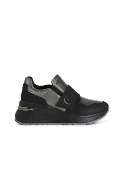 slip-on da donna in nylon nero/antracite