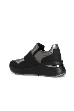slip-on da donna in nylon nero/antracite