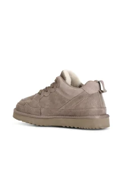 sneaker in pelle scamosciata taupe
