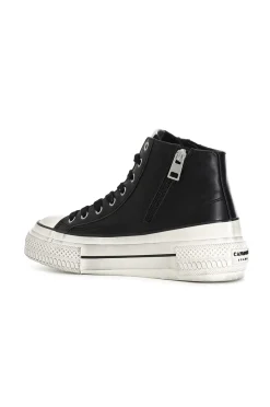 sneakers da donna mid con cerniere nero