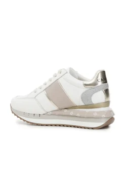 sneakers in pelle con inserti stampa monogramma cn