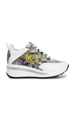 sneakers in pelle patchwork multi bianco