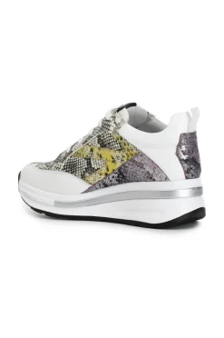 sneakers in pelle patchwork multi bianco