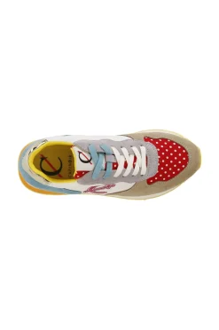 sneakers in pelle scamosciata e tessuto multi pois