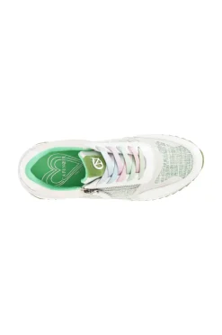 sneakers in tessuto con zip multi verde