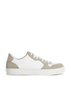 sneakers uomo in pelle bianco/beige