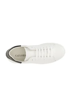 sneakers uomo in pelle bianco/nero