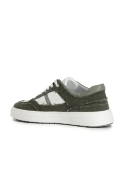 sneakers uomo in tessuto verde