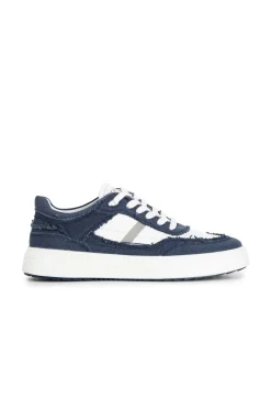 sneakers uomo in tessuto navy