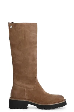 stivale donna in pelle scamosciata biscotto