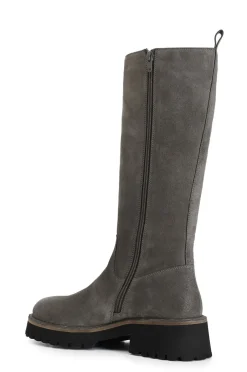 stivale donna in pelle scamosciata fango