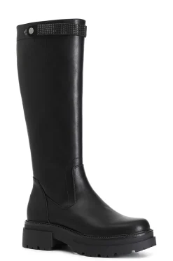 stivale donna in similpelle nero