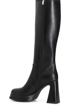 stivale donna stretch in similpelle nero