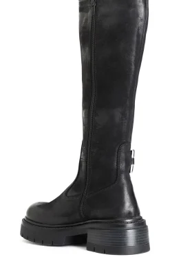 stivale in nabuk con morsetto nero