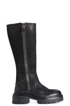 stivale  in nabuk maxi zip nero