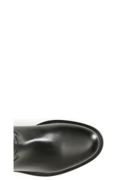 stivale in pelle con borchie laterali nero